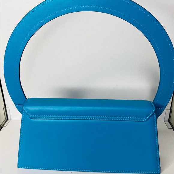 Jacquemus Le Grand Rond (LARGE ROUND) Blue Leather Bag NWT & Authentic - Picture 6 of 17
